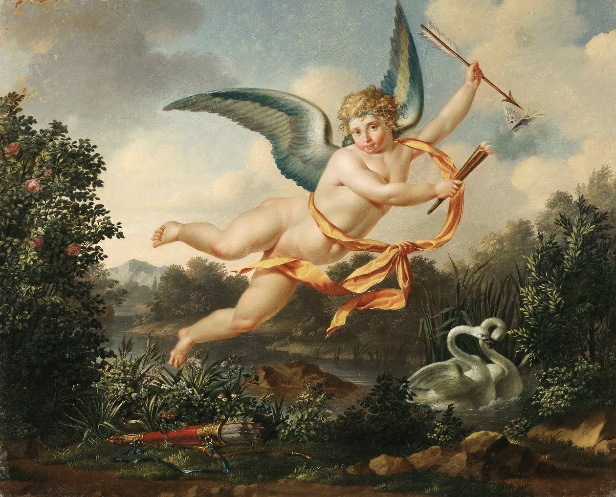 Alegorias do amor - Cupido com uma tocha e flecha, 1803 de Leon Bakst