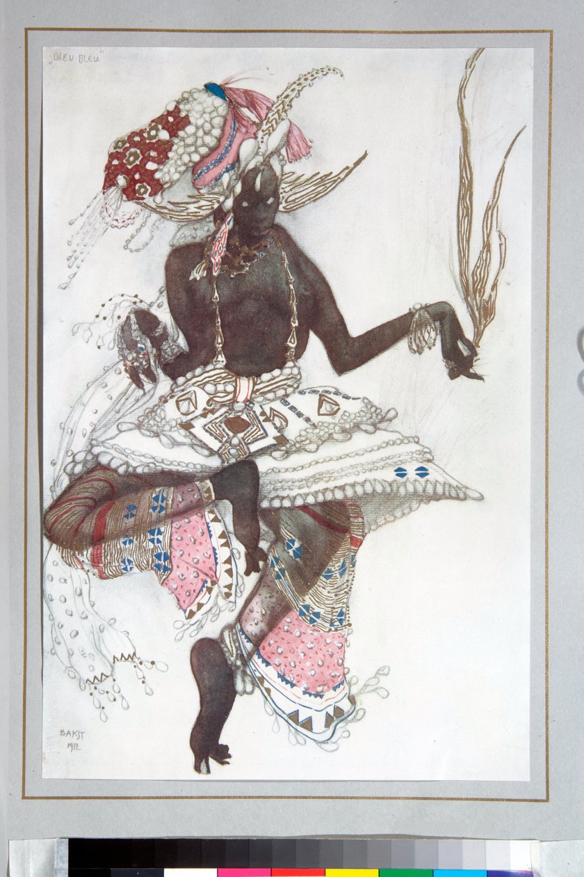 Ballets russes - Roupa desenhada por Leon Bakst (1866-1924) para o ballet "O Deus Azul" de Michel Fokine de Leon Bakst