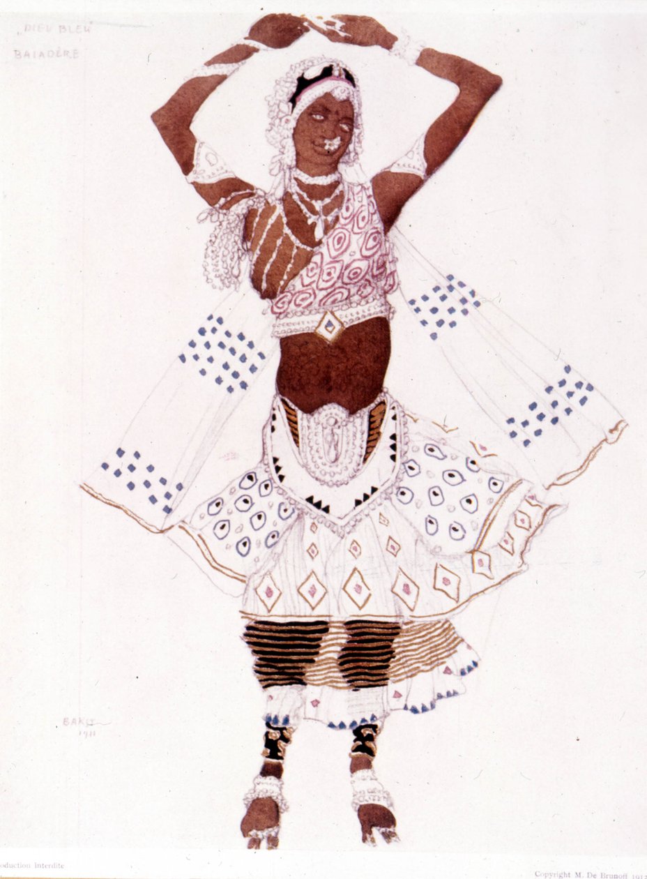 Fato Bayadre criado por Léon Bakst para "O Deus Azul" por Reynaldo Hahn (1875 - 1947) de Leon Bakst