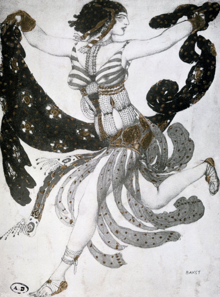Cleópatra, figurino de balé, 1909 de Leon Bakst