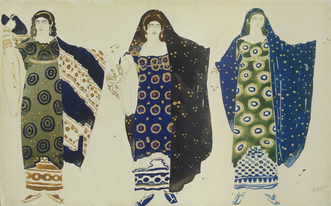 Figurino para Édipo em Colonus de Sófocles, 1904 (wc on paper) de Leon Bakst