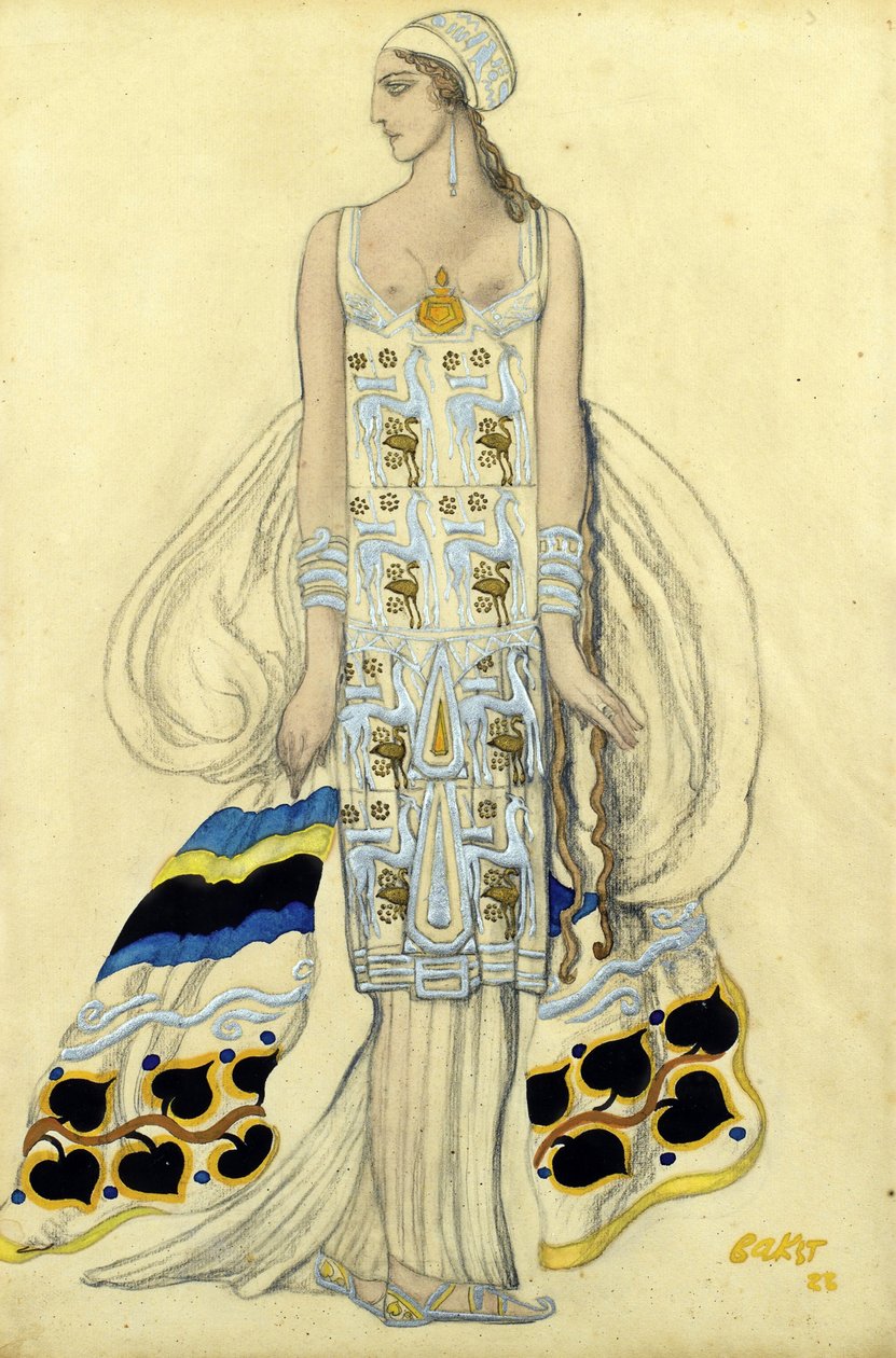 Desenho de figurino para Ida Rubinstein na peça 