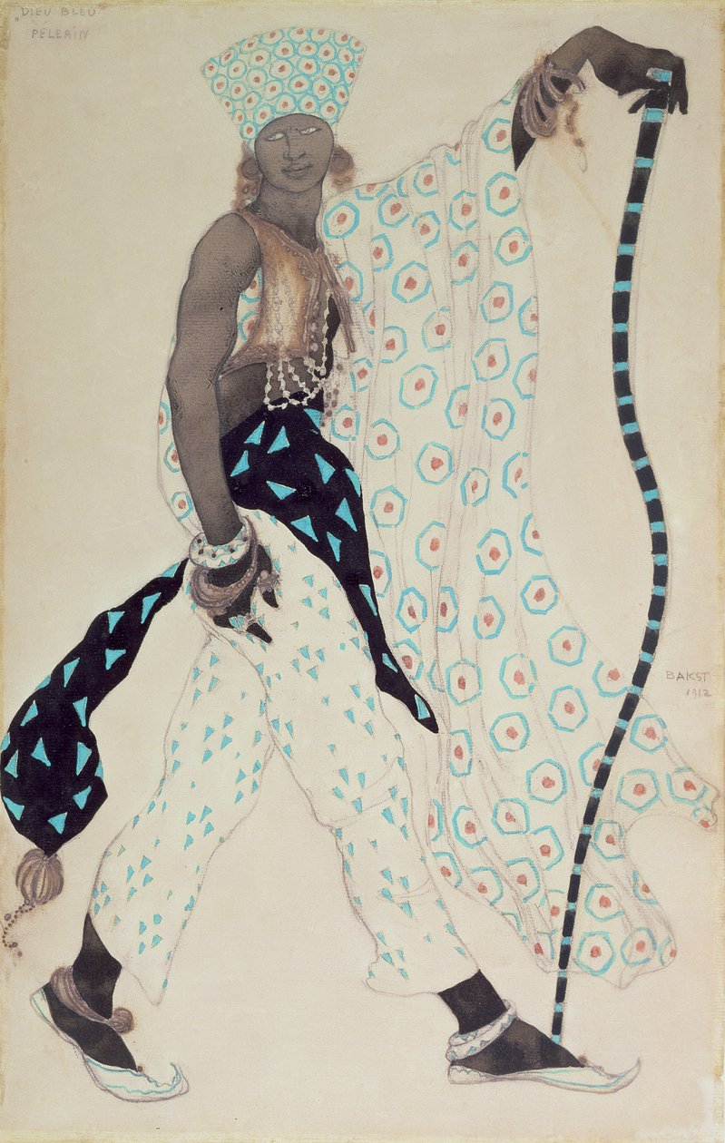 Figurino para Le Pelerin: Deus Azul, 1912 de Leon Bakst
