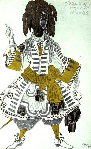 Design de figurino para Porphyrophores, da Bela Adormecida de Leon Bakst