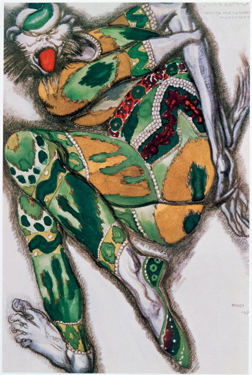 Figurino para Seefenfel, de Sadko, 1917 de Leon Bakst