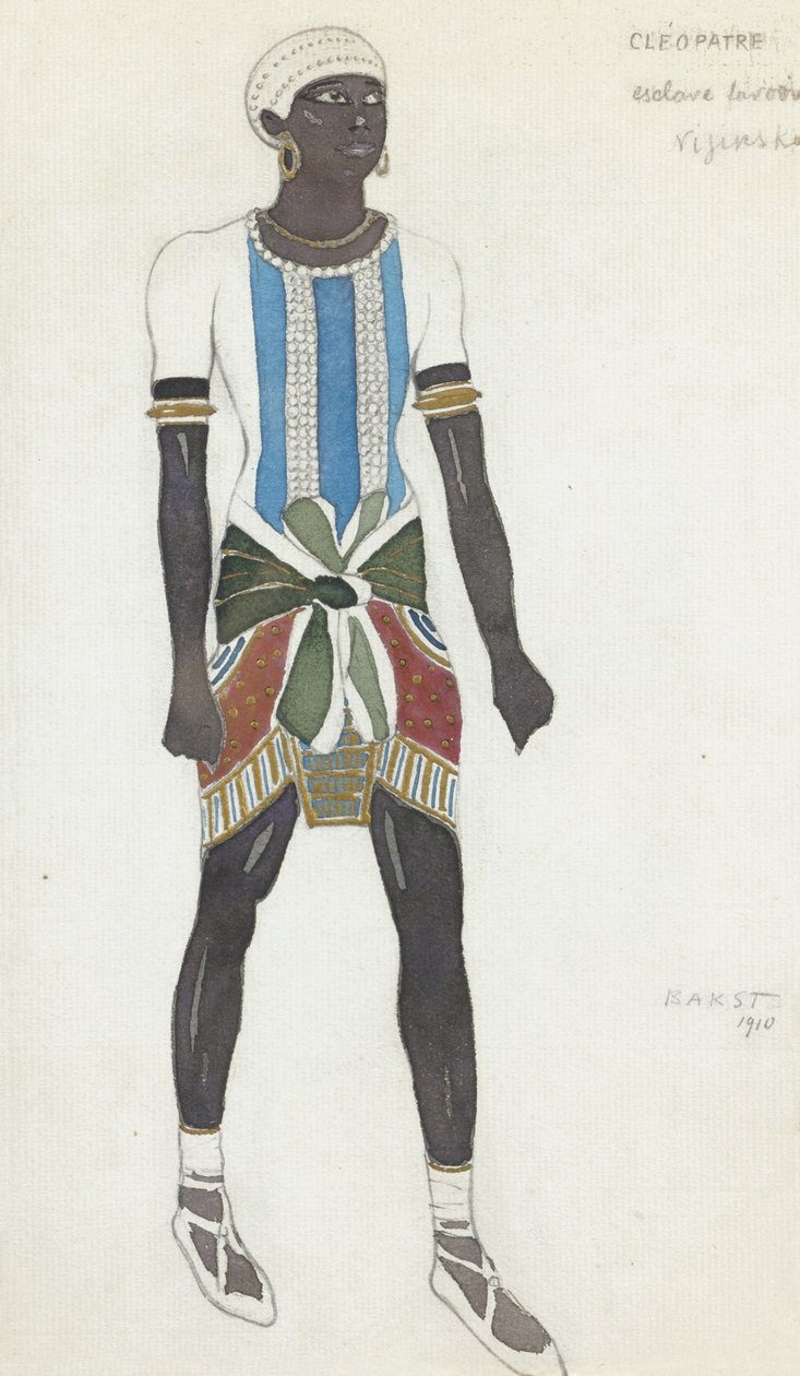 Figurino de Vaslav Nijinsky no balé Cleópatra de A. Arensky, 1910 de Leon Bakst