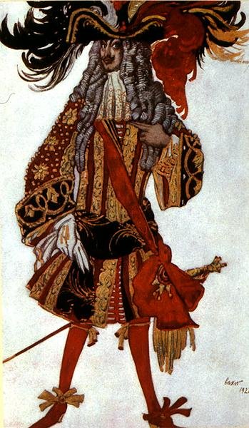 Desenho de figurino para um Ministro, da Bela Adormecida de Leon Bakst