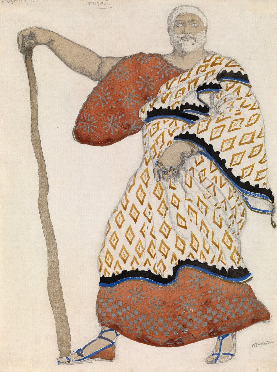 Figurino do drama Édipo em Colonus por Sófocles, 1904 de Leon Bakst