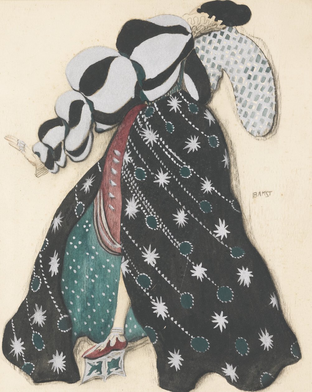Traje de Design para o Balé A Lenda de José, de R. Strauss de Leon Bakst