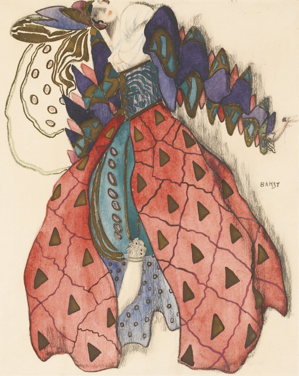 Figurino do Ballet La Légende de Joseph de R. Strauss de Leon Bakst