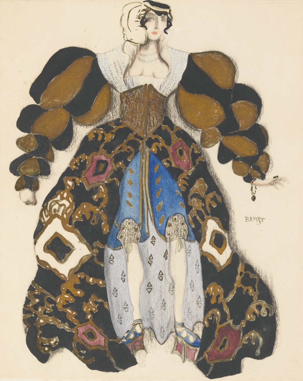 Figurino do Ballet La Légende de Joseph de R. Strauss de Leon Bakst