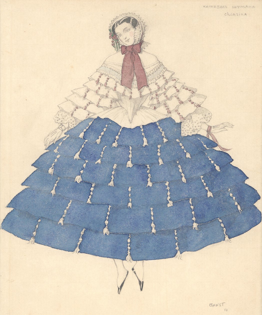Figurino para o balé Carnaval de R. Schumann, 1910. de Leon Bakst