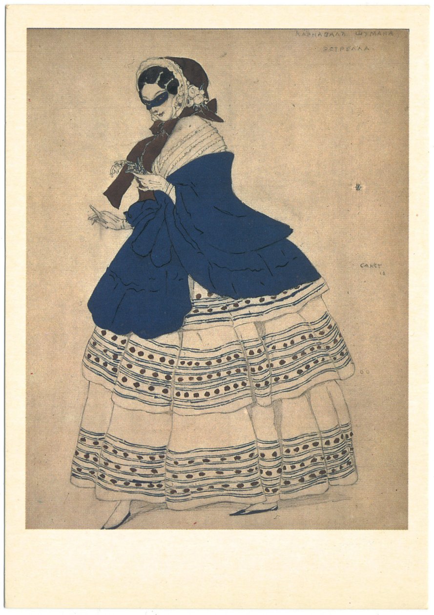 Figurino para o balé Carnaval de R. Schumann, 1910 de Leon Bakst