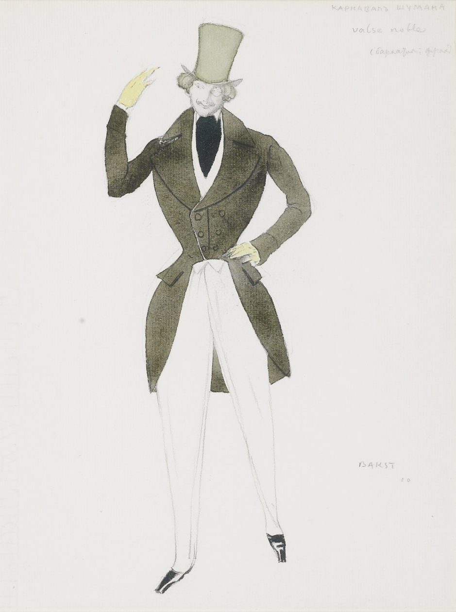 Figurino para o balé Carnaval de R. Schumann, 1910 de Leon Bakst