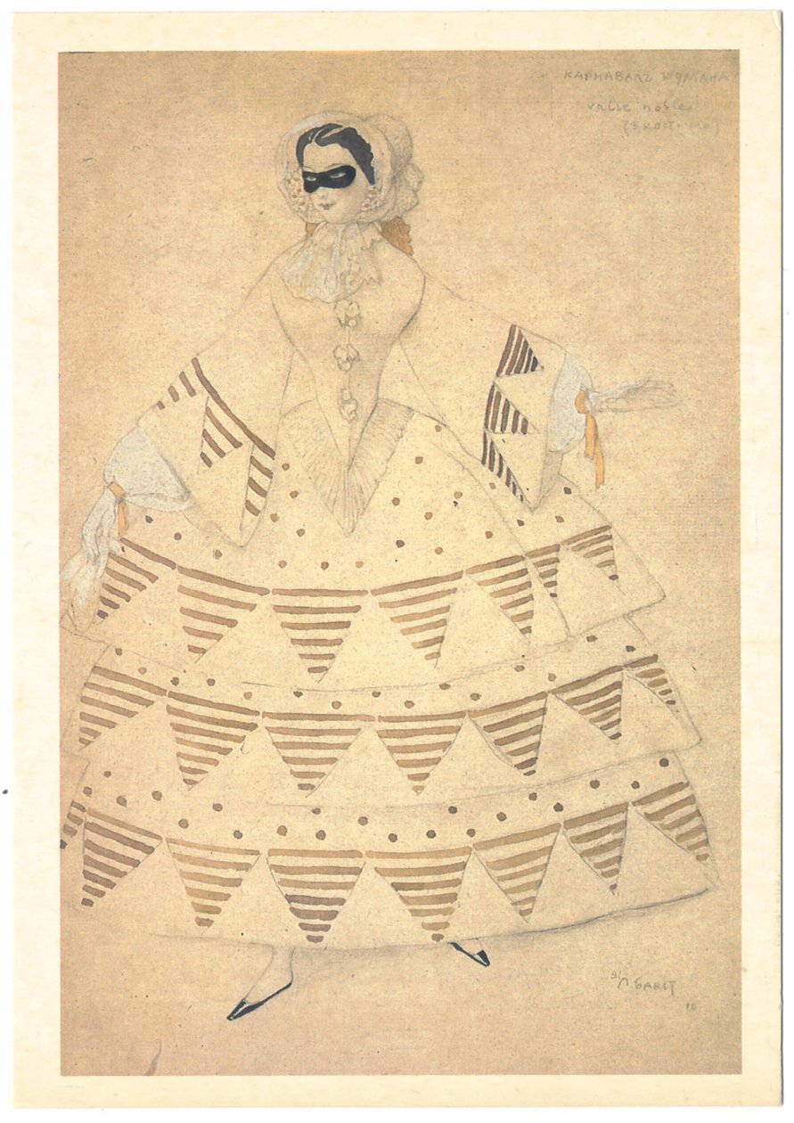 Figurino para o balé Carnaval de R. Schumann, 1910 de Leon Bakst