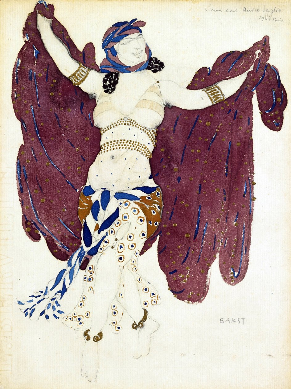 Desenho de figurino para o ballet 