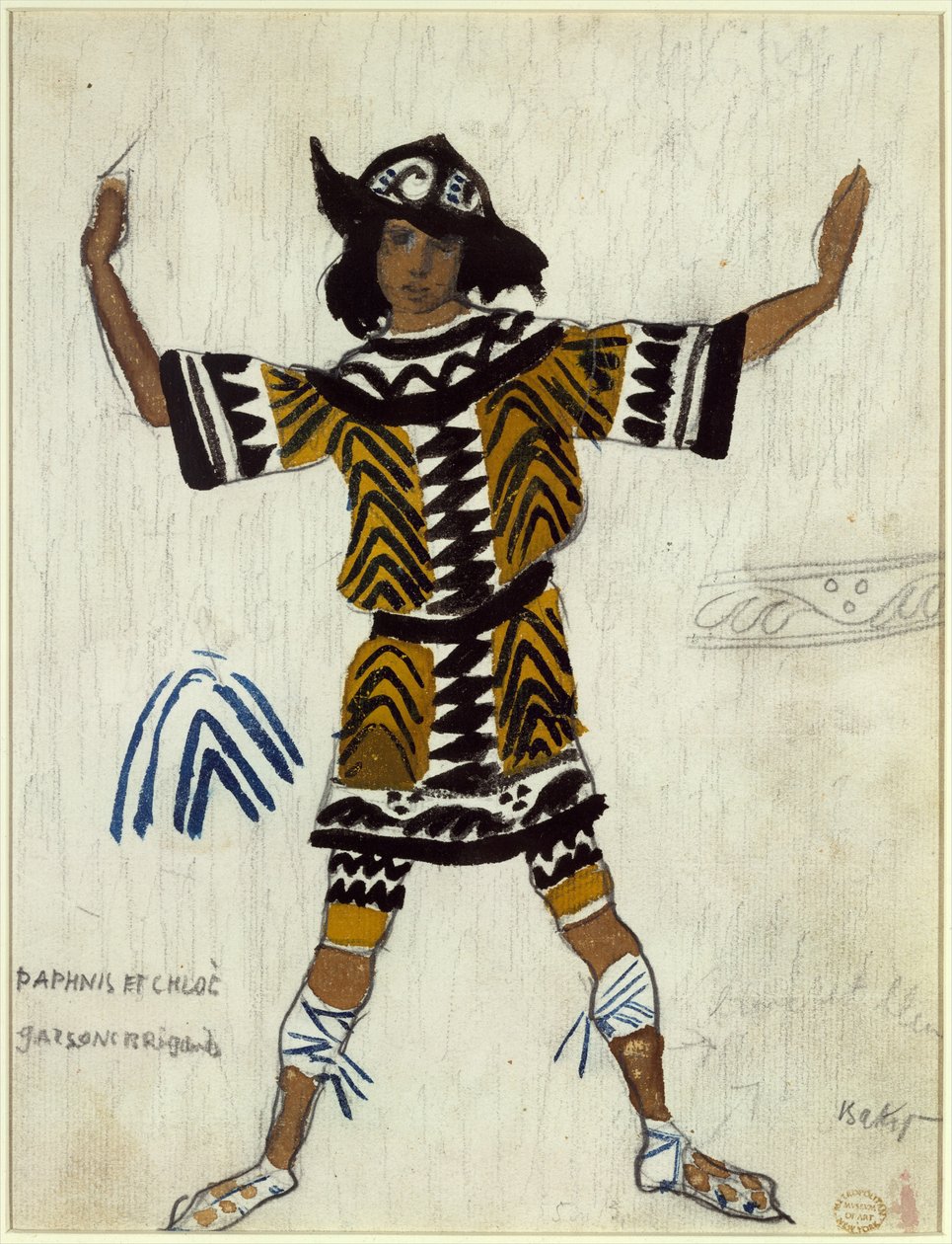 Figurino do balé Daphnis et Chloé de M. Ravel, 1912 de Leon Bakst