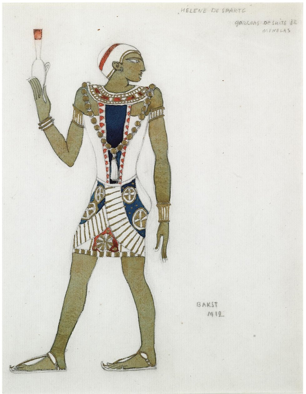 Figurino do balé Hélène de Sparte de E. Verhaeren e D. de Séverac, 1912 de Leon Bakst
