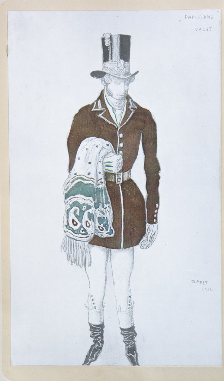 Figurino do balé Les Papillons de Robert Schumann, 1912 de Leon Bakst