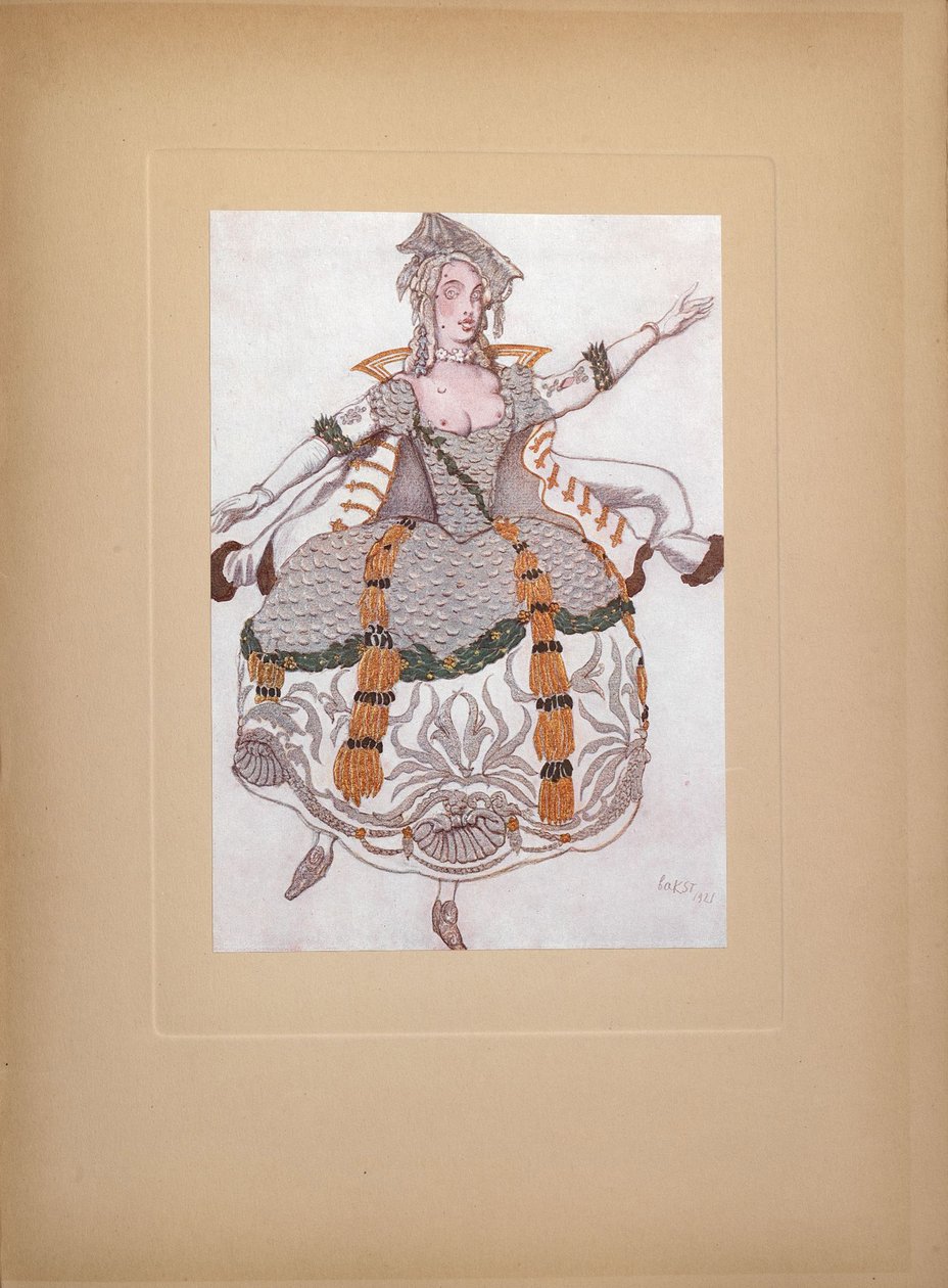 Figurino para o balé A Bela Adormecida de P. Tchaikovsky, 1921 de Leon Bakst