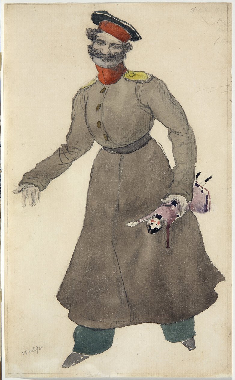 Figurino do balé The Fairy Doll de J. Bayer, 1903 de Leon Bakst