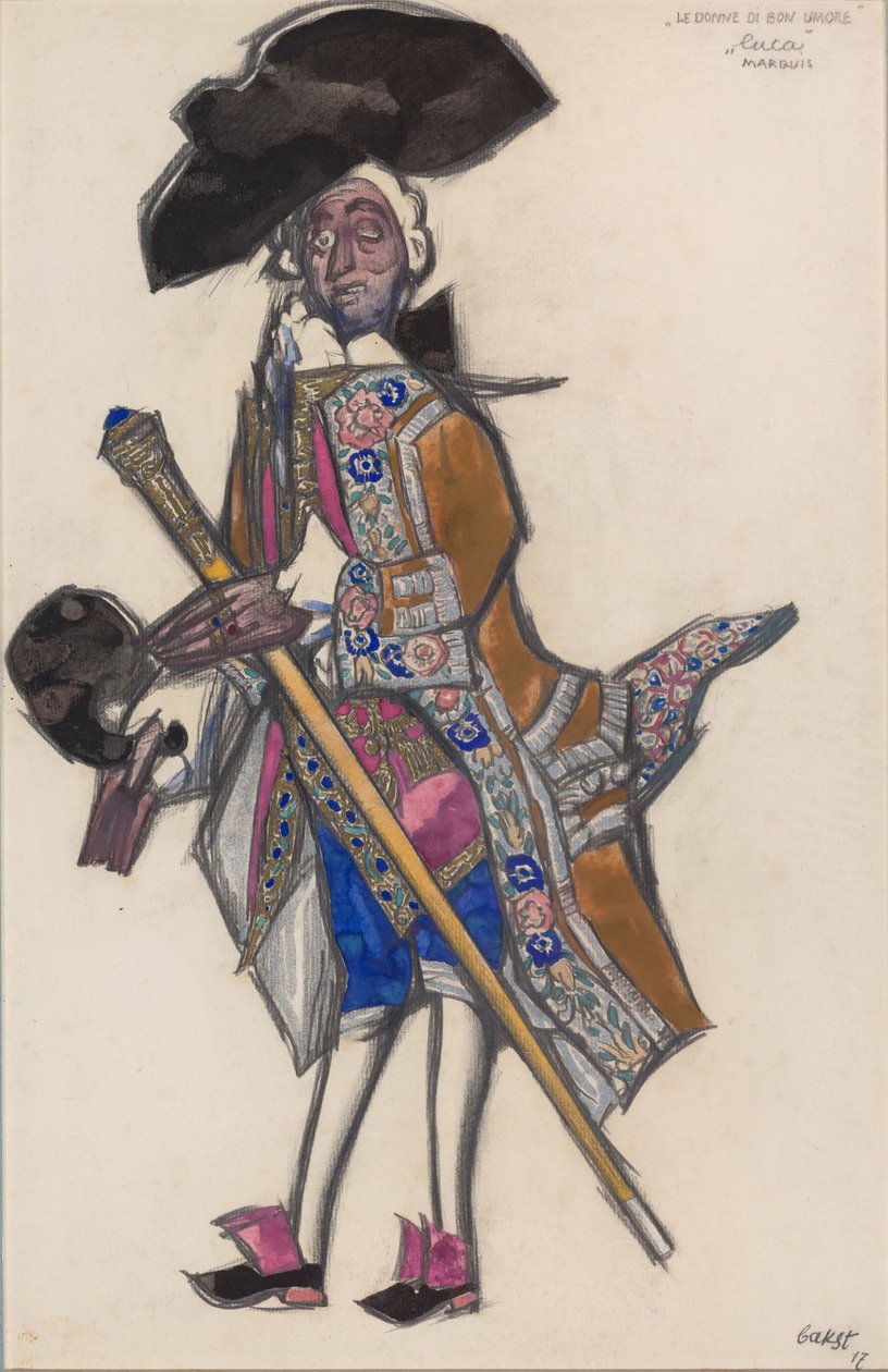 Figurinos para o balé The Good-Humoured Ladies de Scarlatti de Leon Bakst