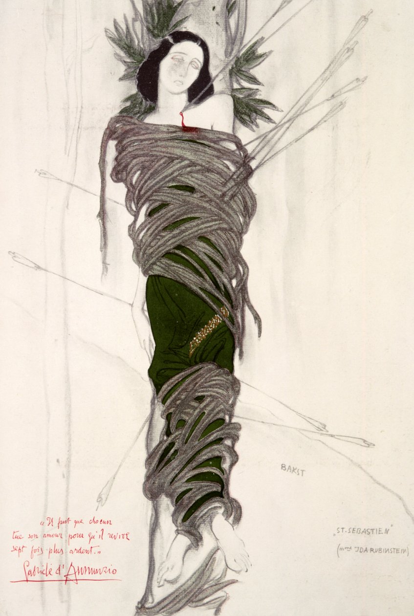 Figurino para a bailarina Ida Rubinstein, 1911 de Leon Bakst