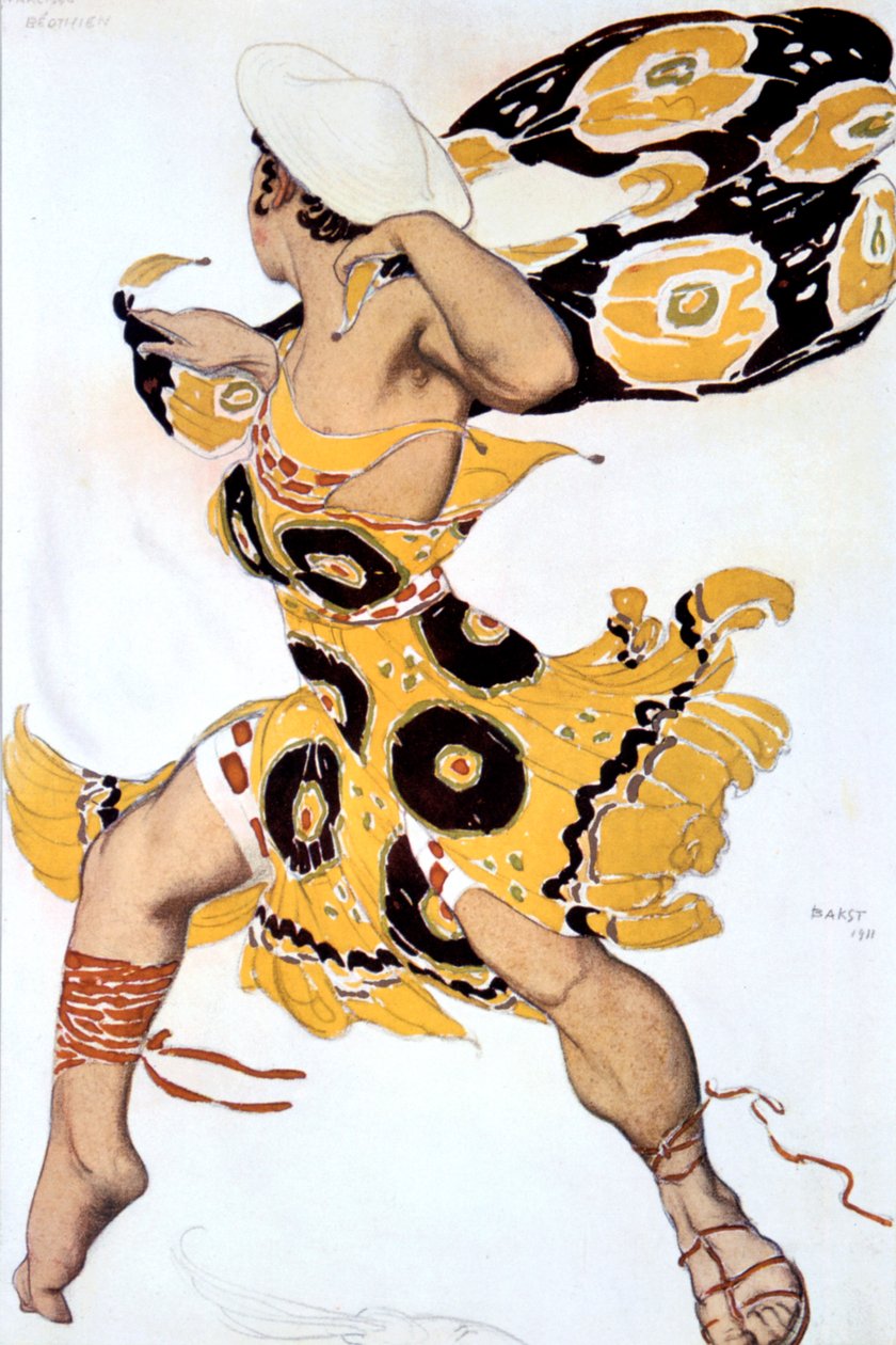 Ephebe, figurino para uma produção de Ballets Russes de Tcherepnins Narcisse, 1911 de Leon Bakst