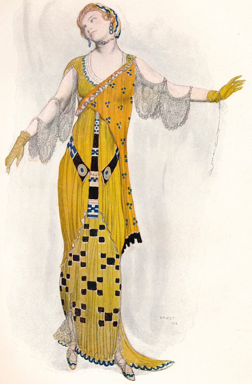 Fantasia no traje moderno, Dione, c1910 de Leon Bakst