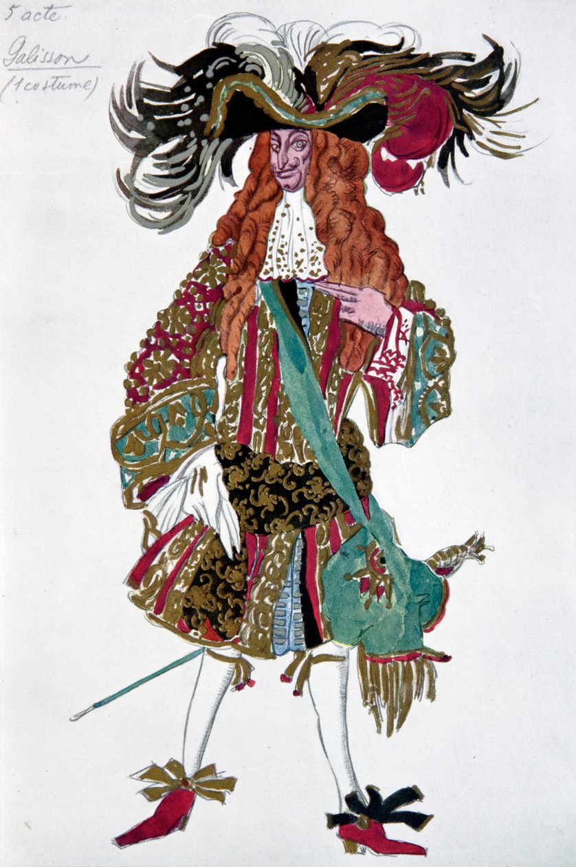 Galisson. Figurino para o balé A Bela Adormecida de P. Tchaikovsky, 1921 de Leon Bakst