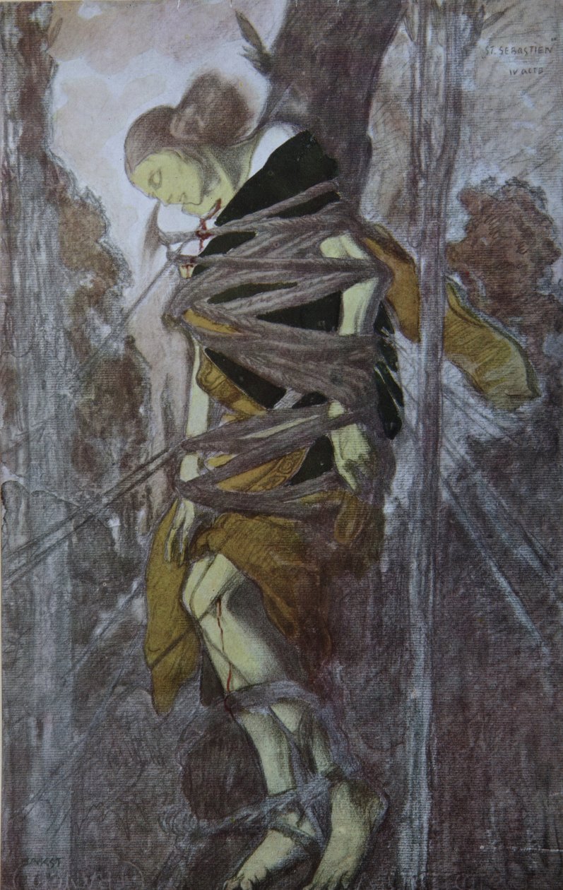 Ida Rubinstein na peça O Martírio de São Sebastião, de Gabriele DAnnuzio, 1922 de Leon Bakst