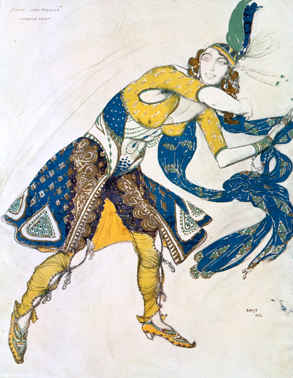Dança indiana Marquise de Casati, 1912 de Leon Bakst