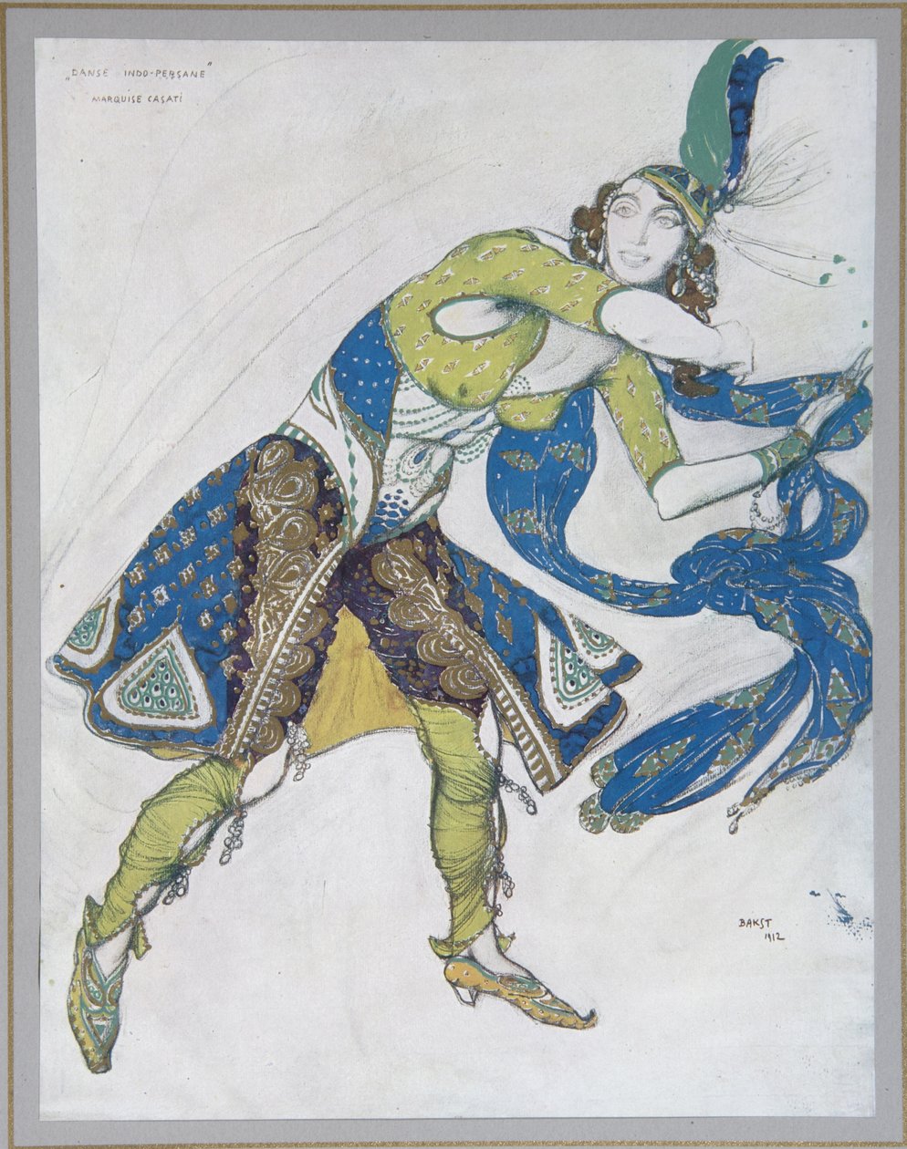 Dança Indiana La Marquise de Casati, 1912 de Leon Bakst