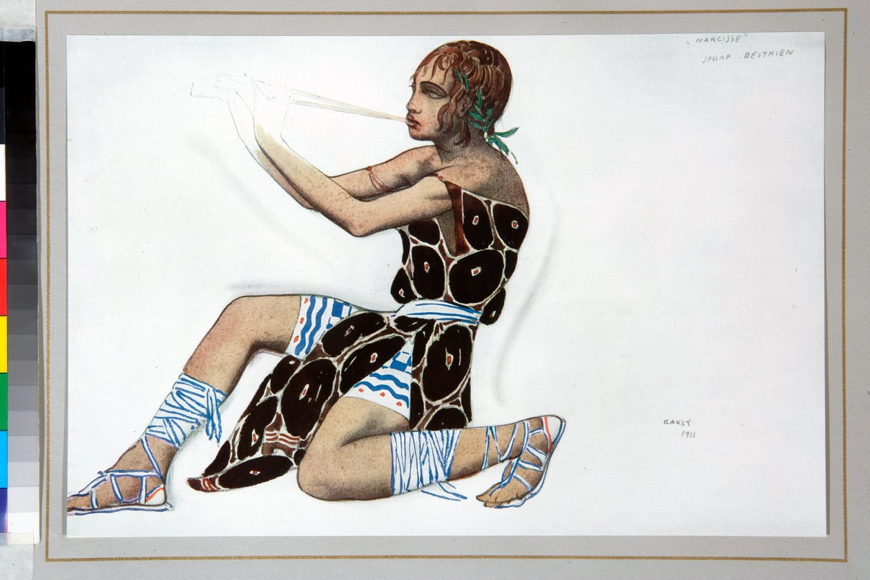 Traje "Narciso" concebido por Leon Bakst (1866-1924) para o ballet "Narciso" de Nicolas Tcherepnine (1873-1945) de Leon Bakst