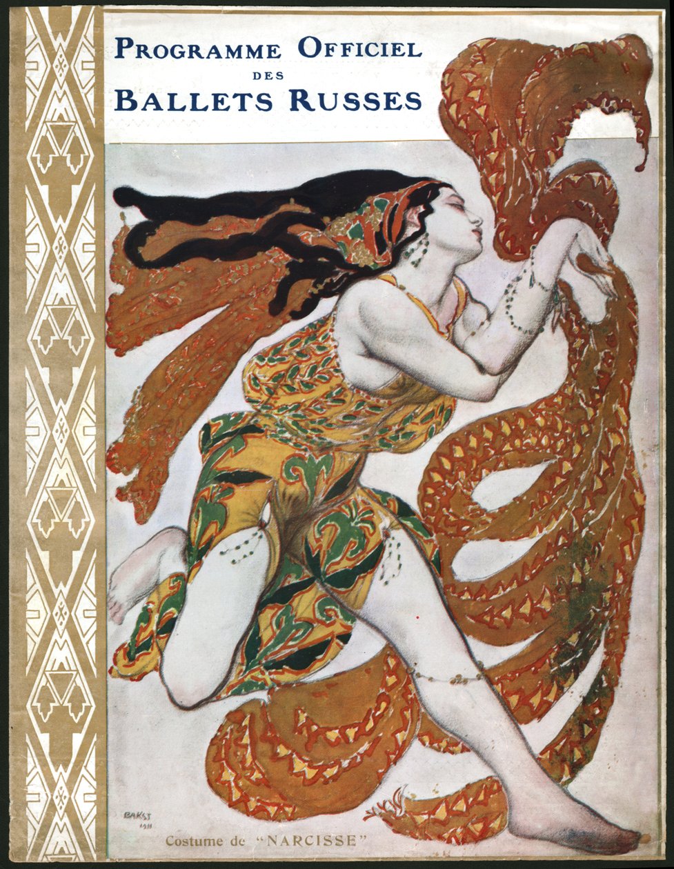 Narcissus por Les Ballets Russes. (Ilustração de Leon Bakst