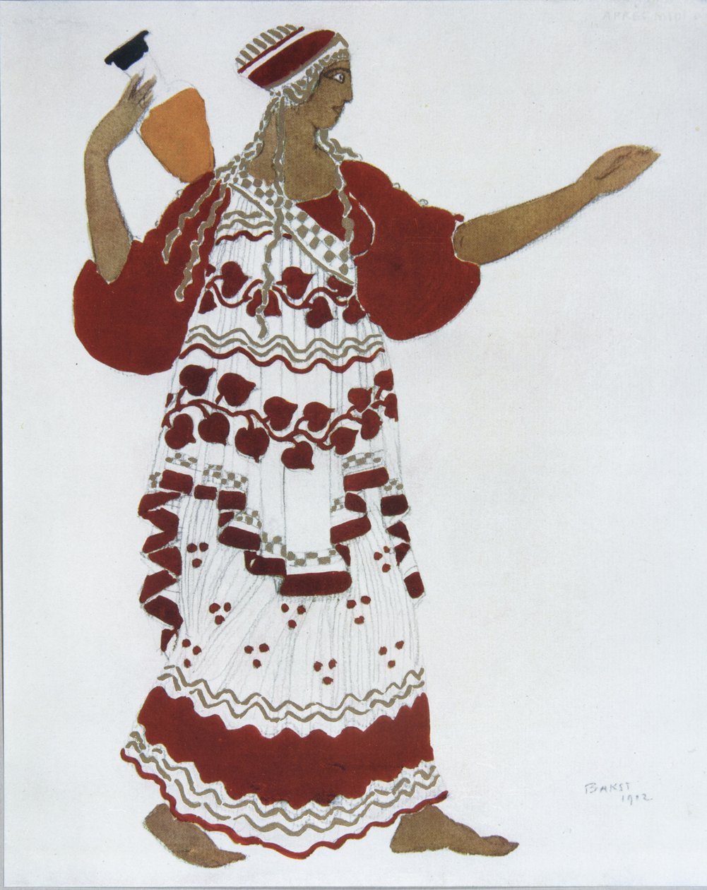 Ninfa. Figurino para o balé A Tarde de um Fauno de C. Debussy, 1912 de Leon Bakst