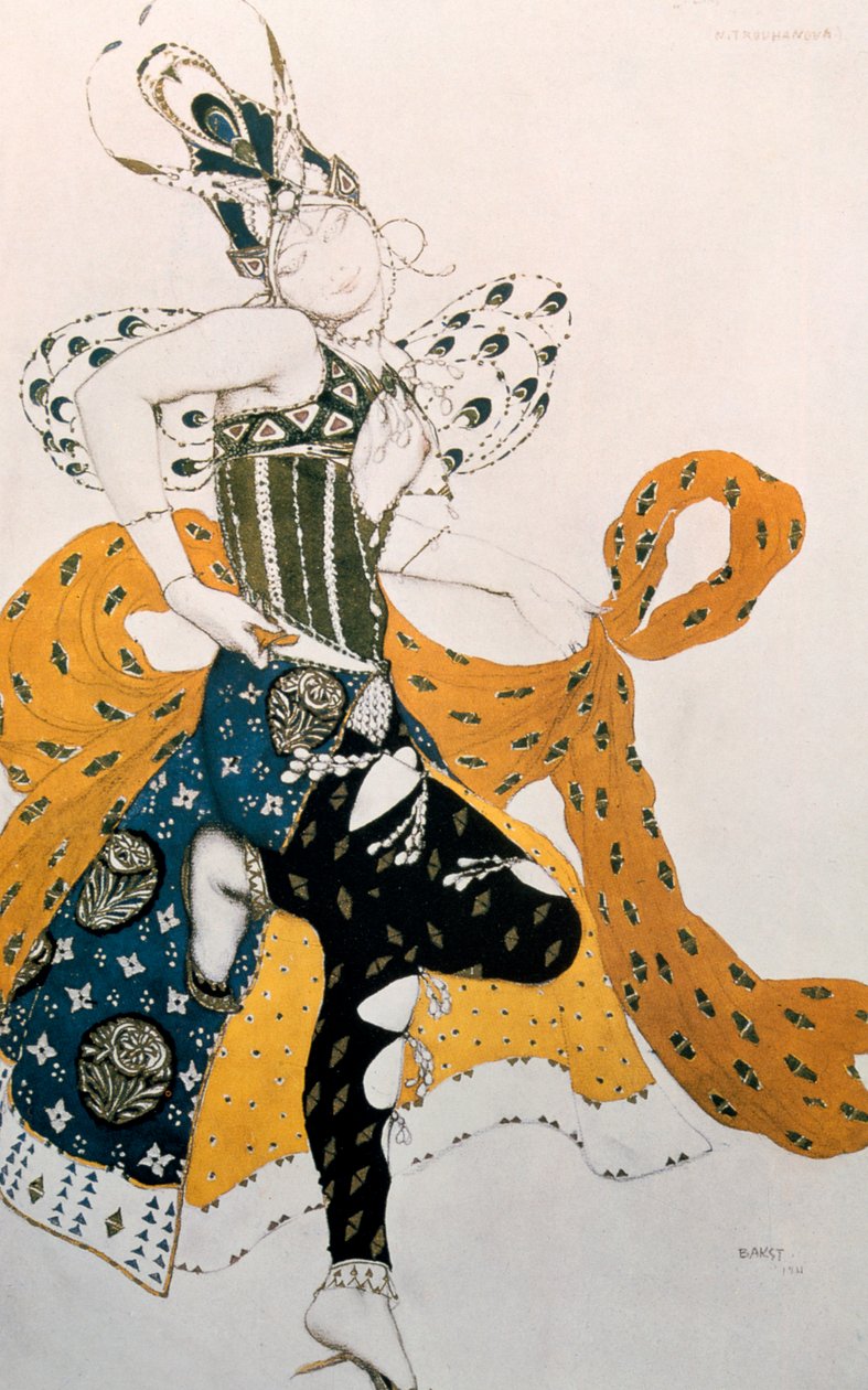 Peri Natasha Trouhanova, figurino para a música La Peri de Paul Dukas, 1911 de Leon Bakst