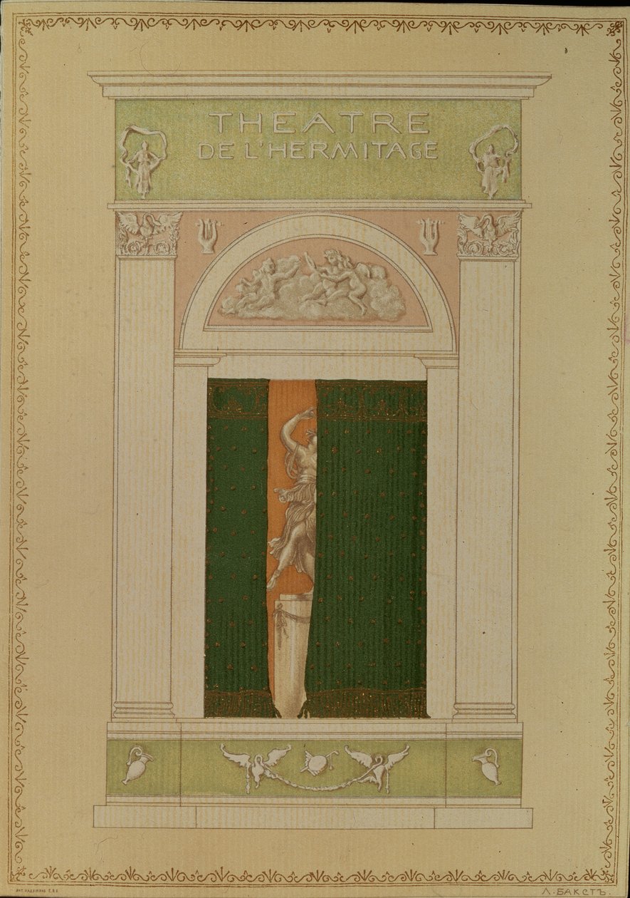 Capa de folheto para balé contemporâneo, 1902 de Leon Bakst