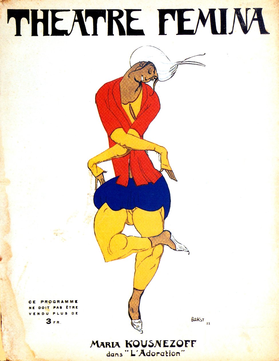 Cartaz do balé de Igor Stravinskys O Rito da Primavera de 1911 de Leon Bakst
