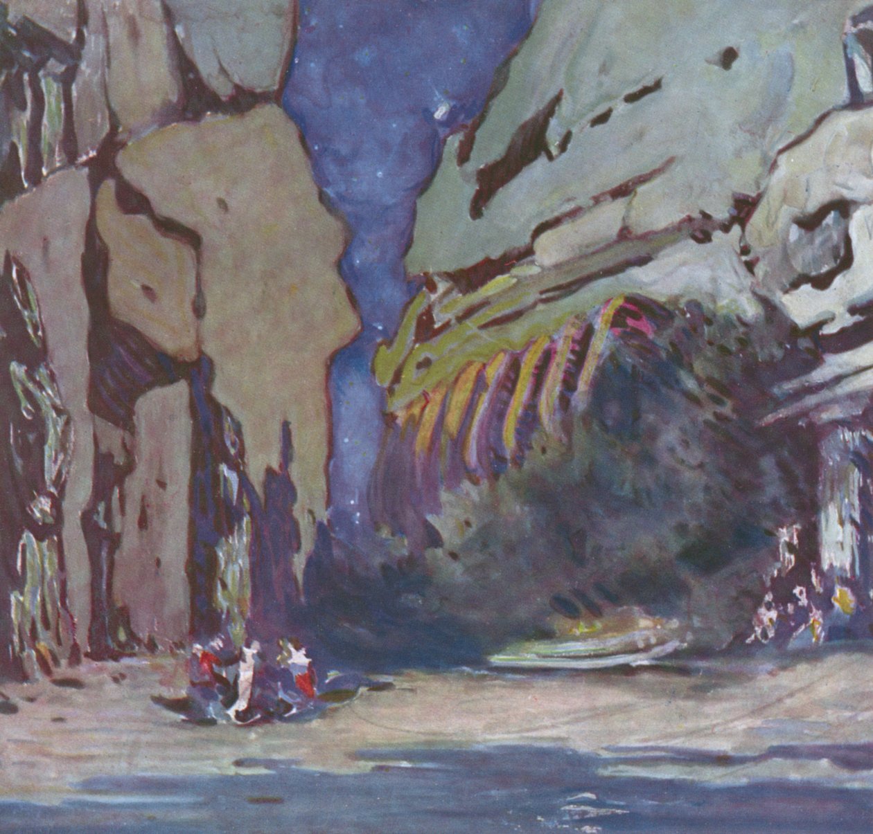 Cenário para um balé hindu, provavelmente o deus azul, 1911 de Leon Bakst