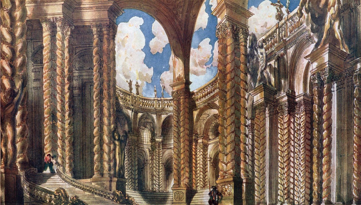 Design de cenário para o noivado, da bela adormecida, 1921 de Leon Bakst