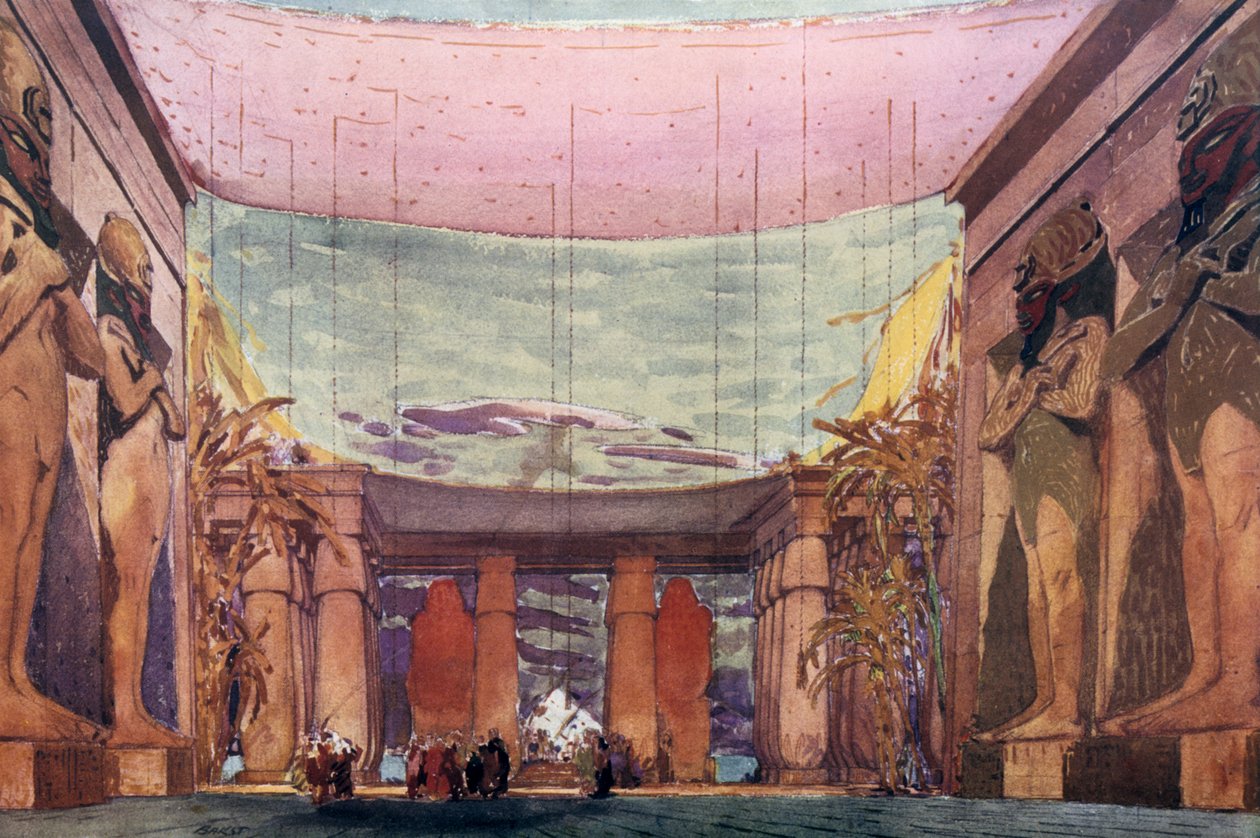 Cenografia de uma produção de Cleópatra, 1909, Ballets Russes de Leon Bakst