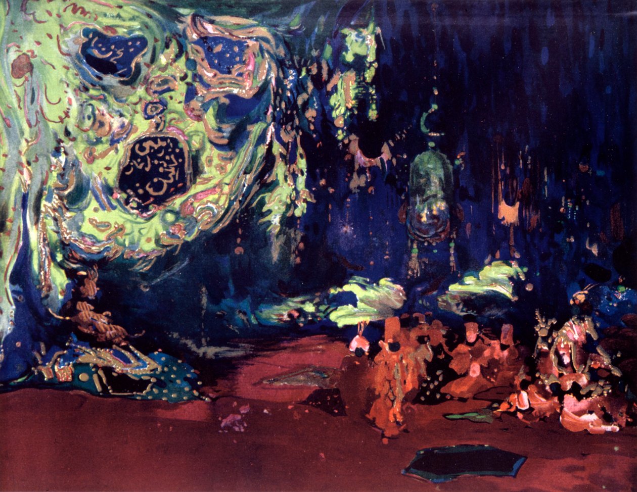 Cenografia para o balé Scheherazade, c1913 de Leon Bakst