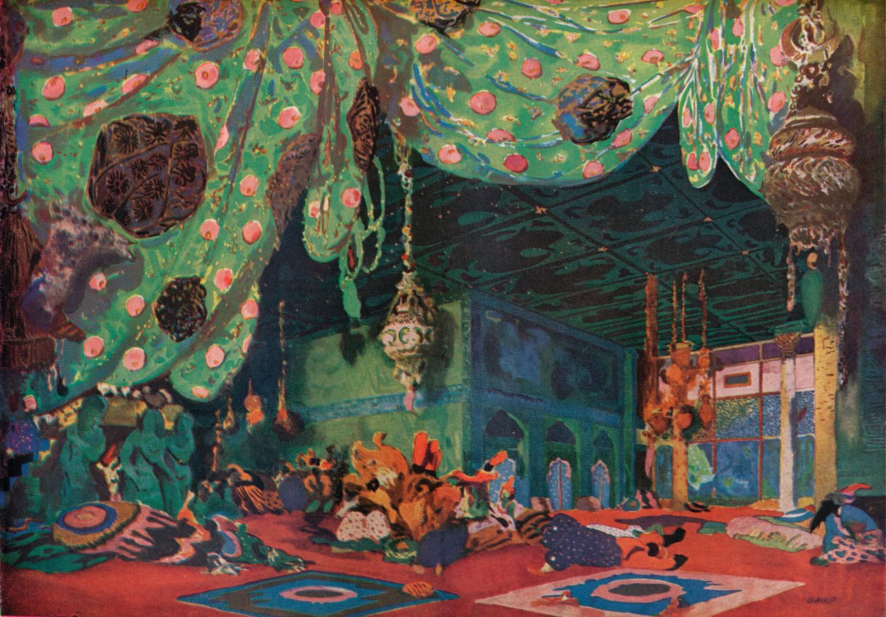 Cenário para Scheherazade, 1910 de Leon Bakst