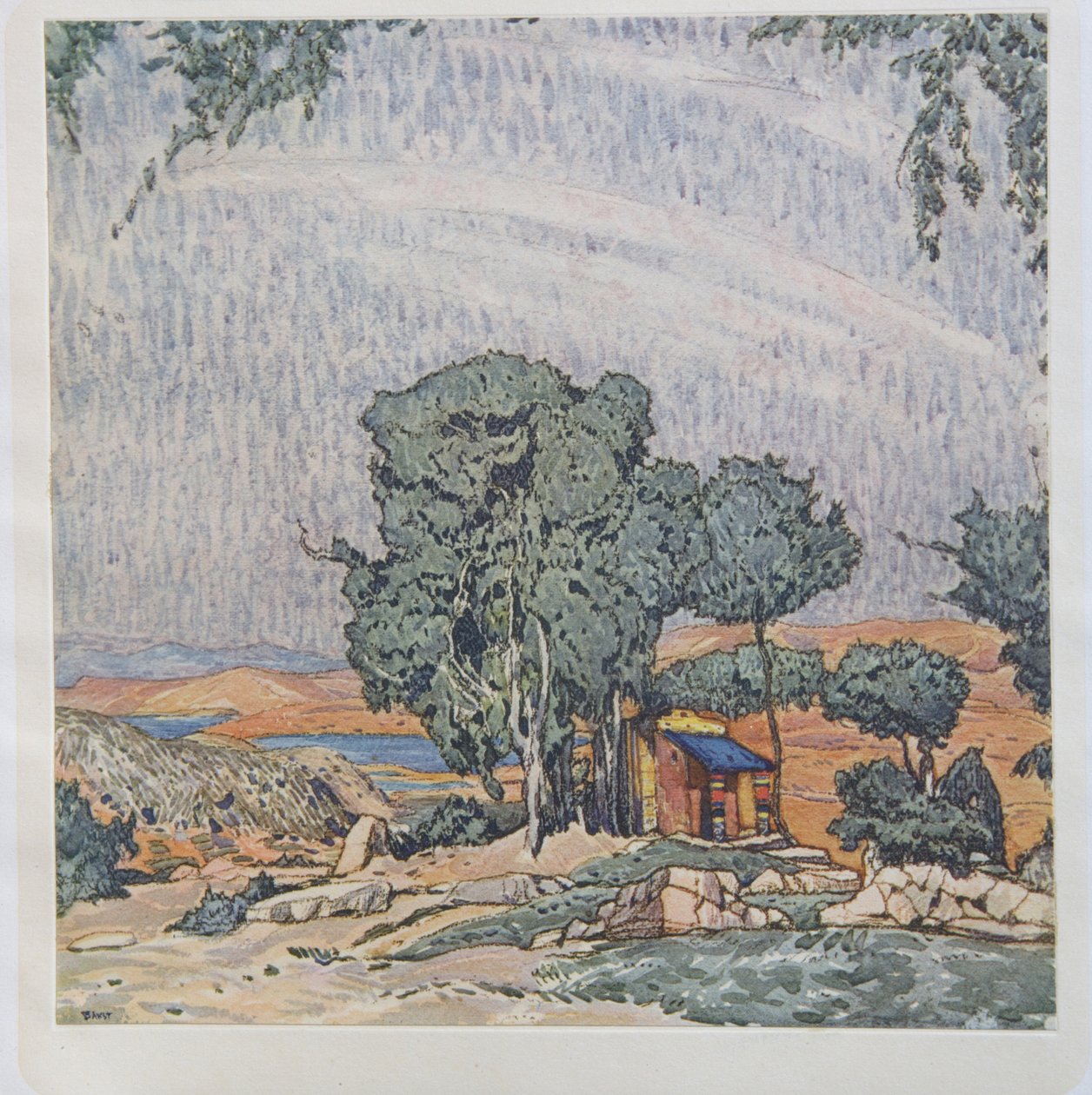 Cenografia do balé Hélène de Sparte de E. Verhaeren e D. de Séverac, 1912 de Leon Bakst