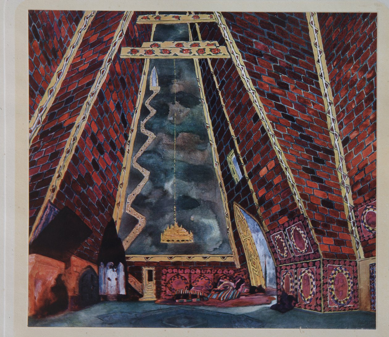 Cenografia para o balé Thamar de MA Balakirev, 1912 de Leon Bakst