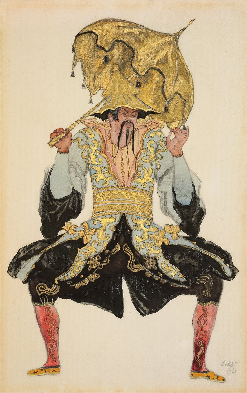 O mandarim chinês, figurino de "A Bela Adormecida", 1921 de Leon Bakst