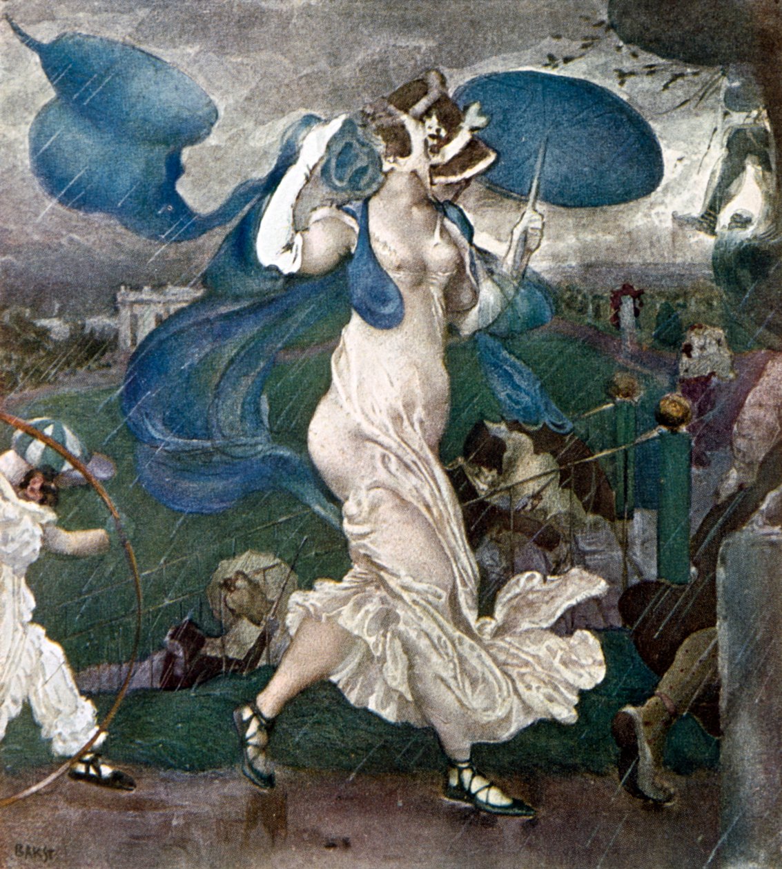 The Downpour, cenografia para um balé, 1906 de Leon Bakst