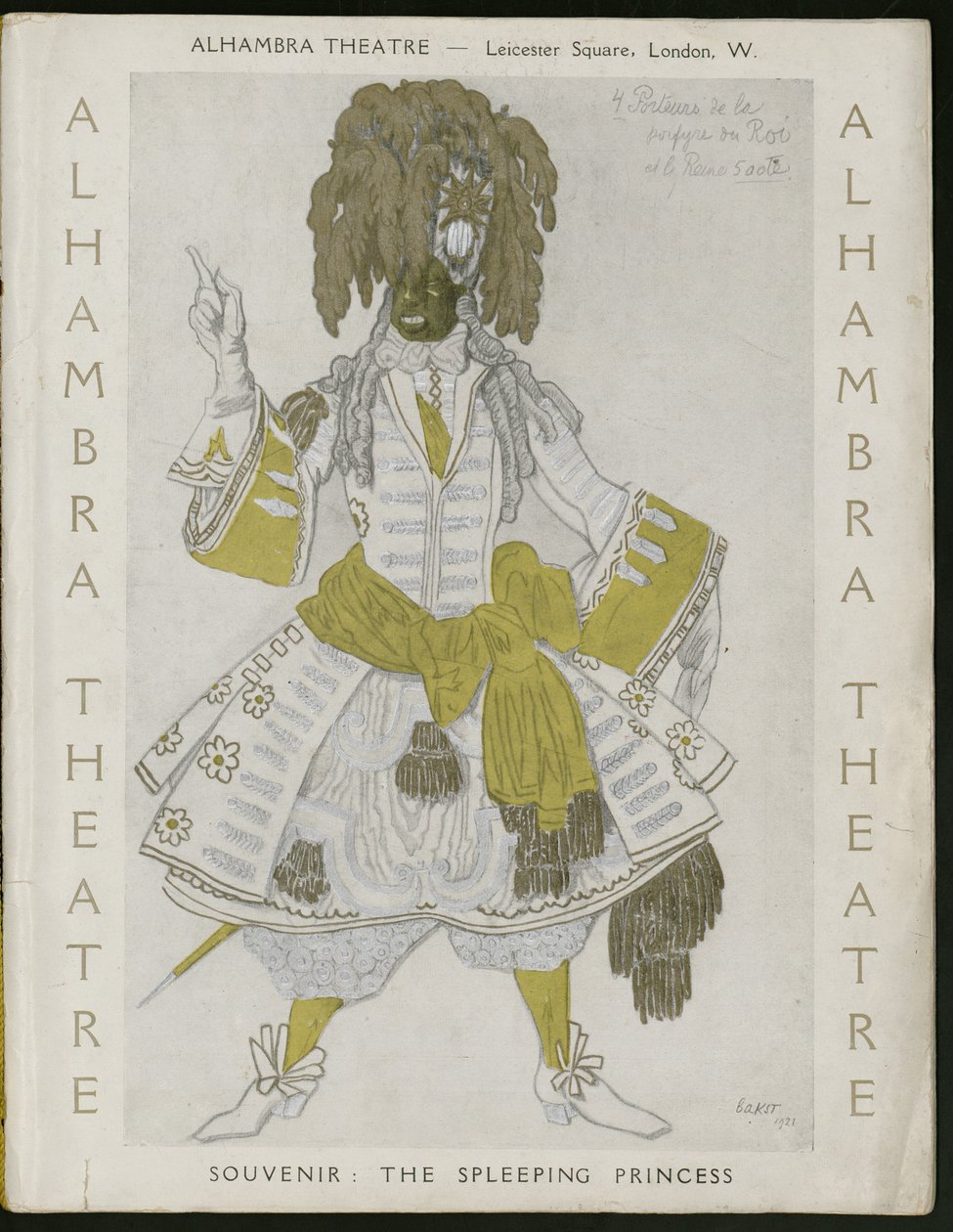 Página de rosto do programa Souvenir para Ballets Russes de Leon Bakst