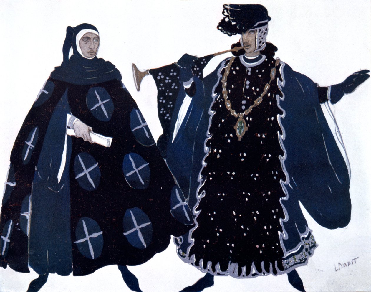 Dois Arautos, figurino de balé, 1911 de Leon Bakst